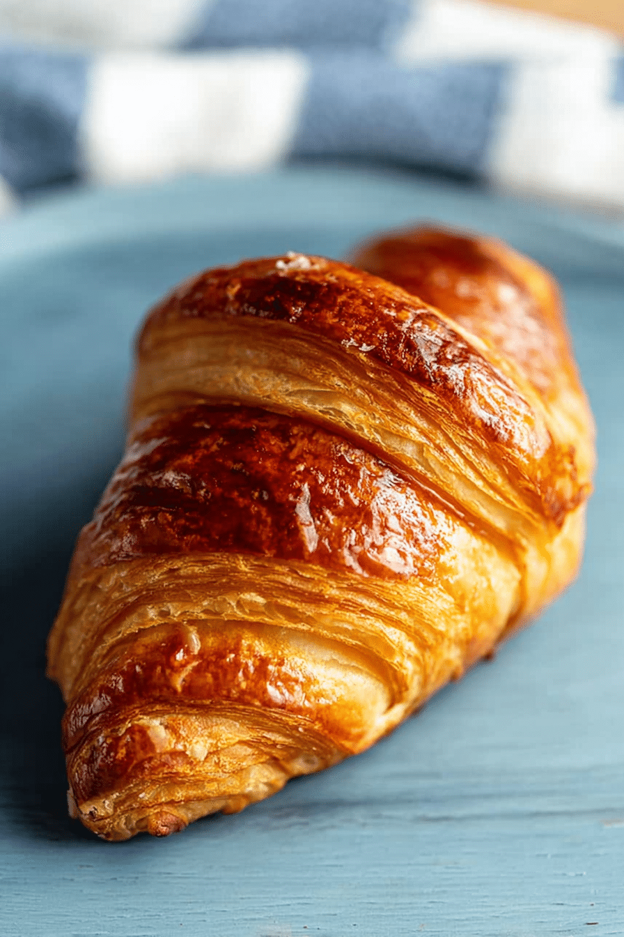 Buttery French croissant with flaky layers