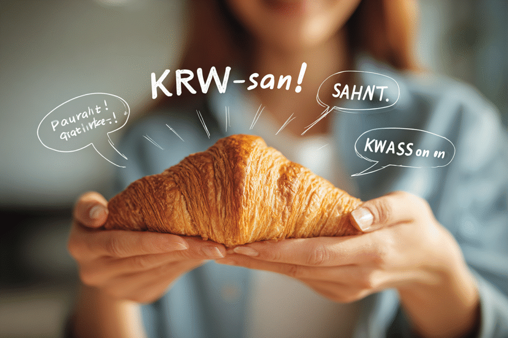 Different pronunciations of croissant illustrated